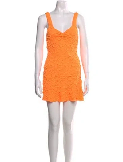 Pre-owned Loveshackfancy Patterned Mini Dress In Orange