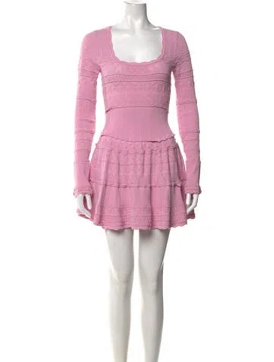 Pre-owned Loveshackfancy Patterned Mini Dress In Pink