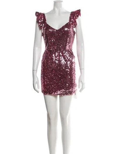 Pre-owned Loveshackfancy Patterned Mini Dress In Pink