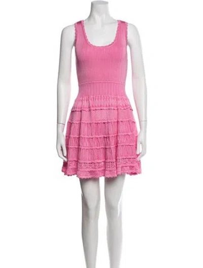 Pre-owned Loveshackfancy Patterned Mini Dress In Pink