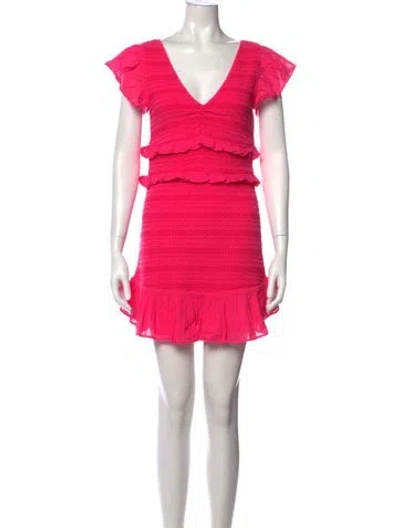 Pre-owned Loveshackfancy Patterned Mini Dress In Pink