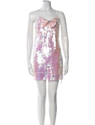 Pre-owned Loveshackfancy Patterned Mini Dress In Pink