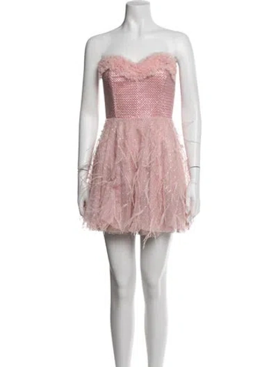 Pre-owned Loveshackfancy Patterned Mini Dress In Pink