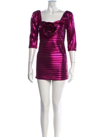 Pre-owned Loveshackfancy Patterned Mini Dress In Pink