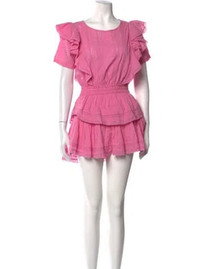 Pre-owned Loveshackfancy Patterned Mini Dress In Pink