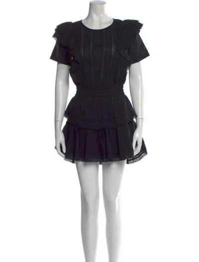 Pre-owned Loveshackfancy Patterned Mini Dress W/ Tags In Black