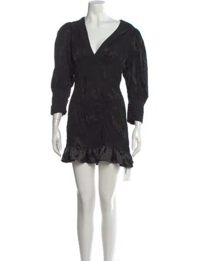 Pre-owned Loveshackfancy Patterned Mini Dress W/ Tags In Black