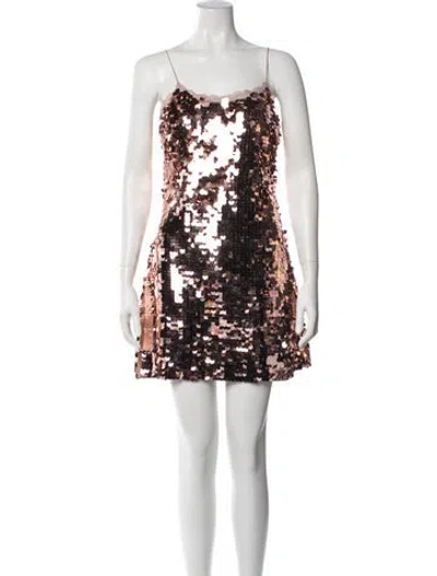 Pre-owned Loveshackfancy Patterned Mini Dress W/ Tags In Brown