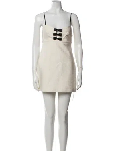 Pre-owned Loveshackfancy Patterned Mini Dress W/ Tags In Neutral