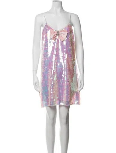Pre-owned Loveshackfancy Patterned Mini Dress W/ Tags In Pink
