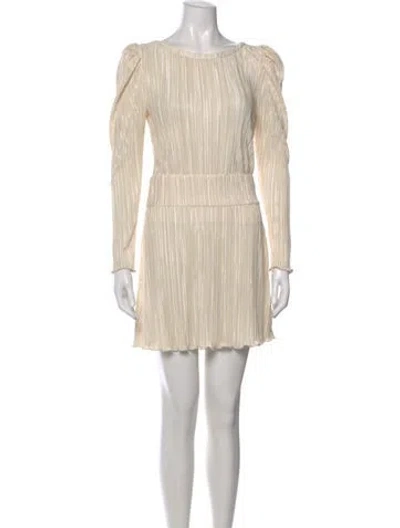 Pre-owned Loveshackfancy Patterned Mini Dress In White