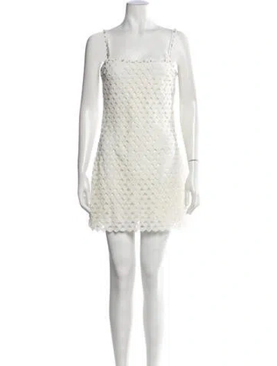 Pre-owned Loveshackfancy Patterned Mini Dress In White