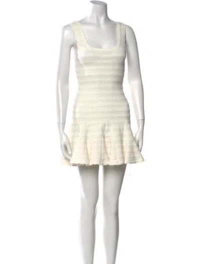 Pre-owned Loveshackfancy Patterned Mini Dress In White