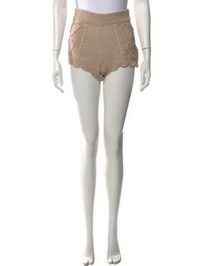 Pre-owned Loveshackfancy Patterned Mini Shorts In Neutrals