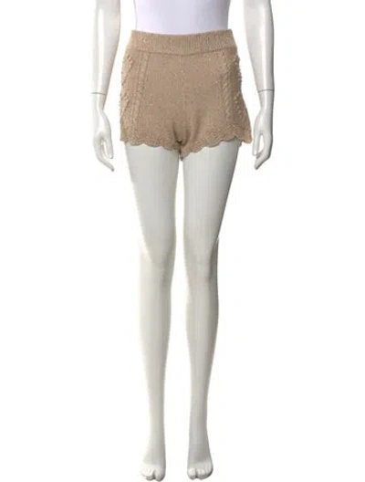 Pre-owned Loveshackfancy Patterned Mini Shorts W/ Tags In Neutral