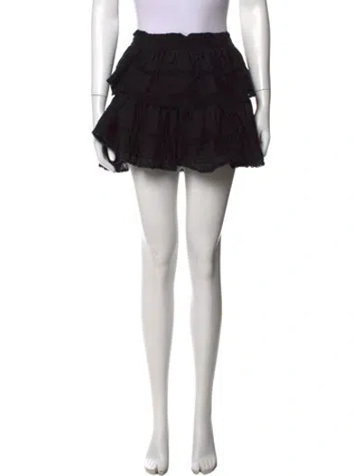 Pre-owned Loveshackfancy Patterned Mini Skirt In Black