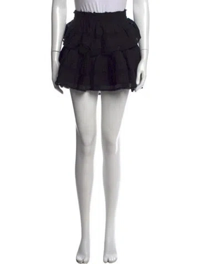 Pre-owned Loveshackfancy Patterned Mini Skirt In Black