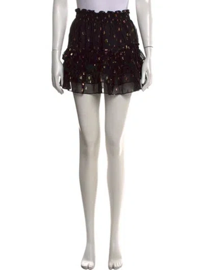 Pre-owned Loveshackfancy Patterned Mini Skirt In Black