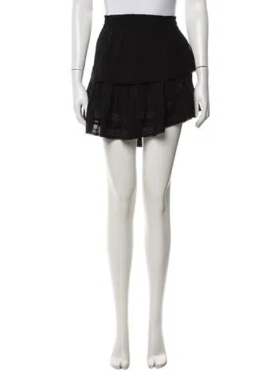 Pre-owned Loveshackfancy Patterned Mini Skirt In Black