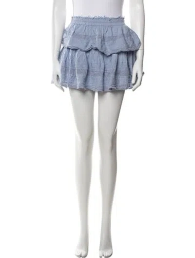 Pre-owned Loveshackfancy Patterned Mini Skirt In Blue
