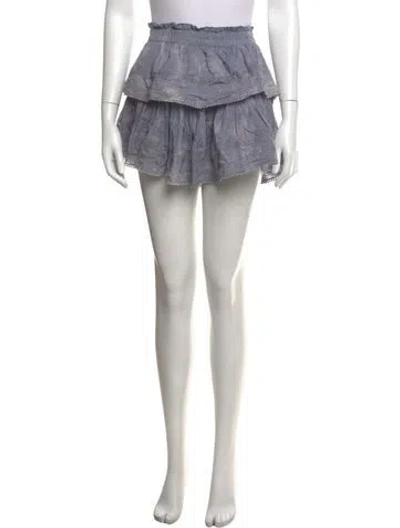 Pre-owned Loveshackfancy Patterned Mini Skirt In Blue