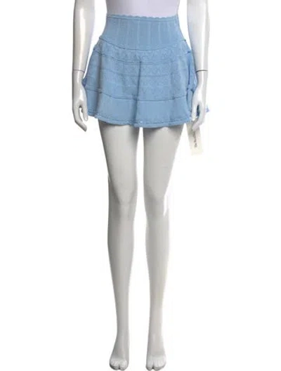 Pre-owned Loveshackfancy Patterned Mini Skirt In Blue