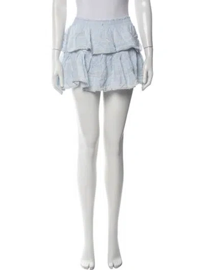 Pre-owned Loveshackfancy Patterned Mini Skirt In Blue