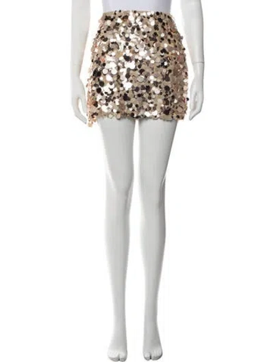 Pre-owned Loveshackfancy Patterned Mini Skirt In Blue/white