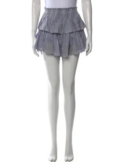 Pre-owned Loveshackfancy Patterned Mini Skirt In Gray