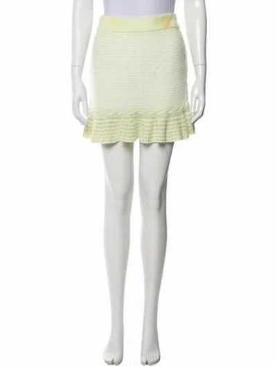 Pre-owned Loveshackfancy Patterned Mini Skirt In Green
