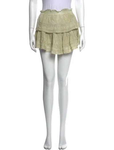 Pre-owned Loveshackfancy Patterned Mini Skirt In Green