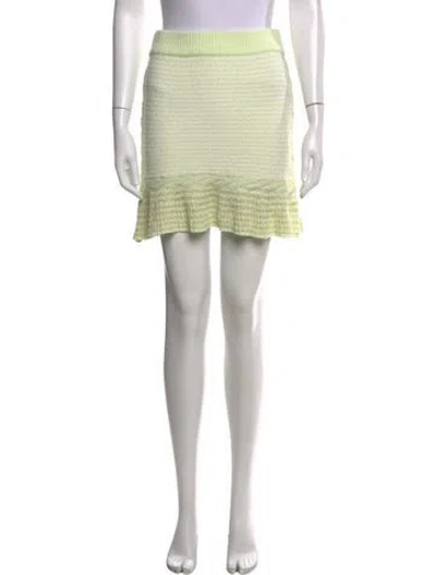 Pre-owned Loveshackfancy Patterned Mini Skirt In Green