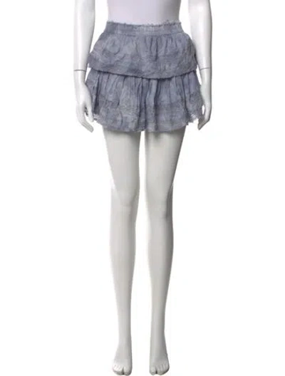 Pre-owned Loveshackfancy Patterned Mini Skirt In Grey