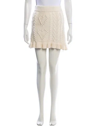 Pre-owned Loveshackfancy Patterned Mini Skirt In Neutral