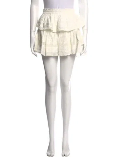 Pre-owned Loveshackfancy Patterned Mini Skirt In Neutral