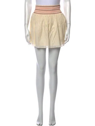 Pre-owned Loveshackfancy Patterned Mini Skirt In Neutral