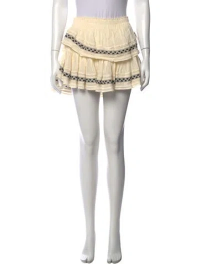 Pre-owned Loveshackfancy Patterned Mini Skirt In Neutral