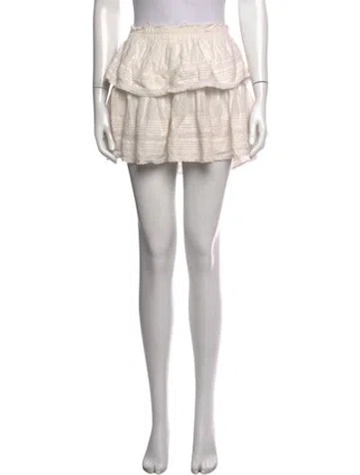 Pre-owned Loveshackfancy Patterned Mini Skirt In Neutrals