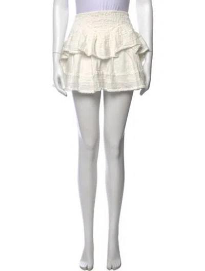 Pre-owned Loveshackfancy Patterned Mini Skirt In Neutrals