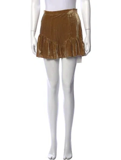 Pre-owned Loveshackfancy Patterned Mini Skirt In Neutrals
