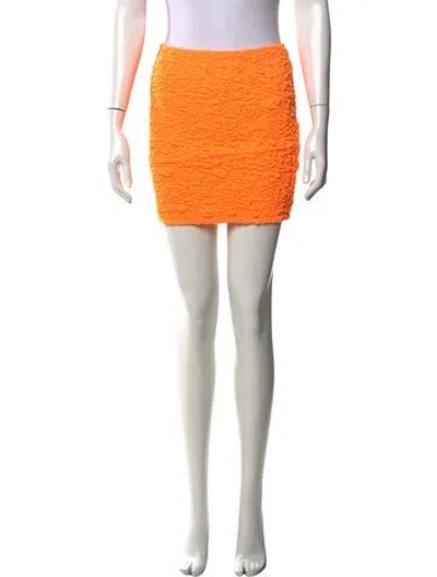 Pre-owned Loveshackfancy Patterned Mini Skirt In Orange