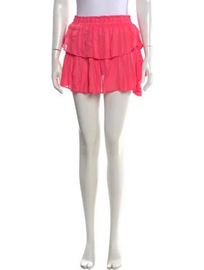 Pre-owned Loveshackfancy Patterned Mini Skirt In Pink