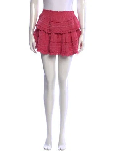 Pre-owned Loveshackfancy Patterned Mini Skirt In Pink