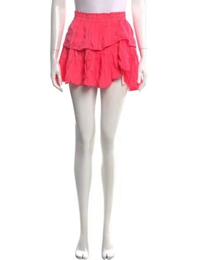 Pre-owned Loveshackfancy Patterned Mini Skirt In Pink
