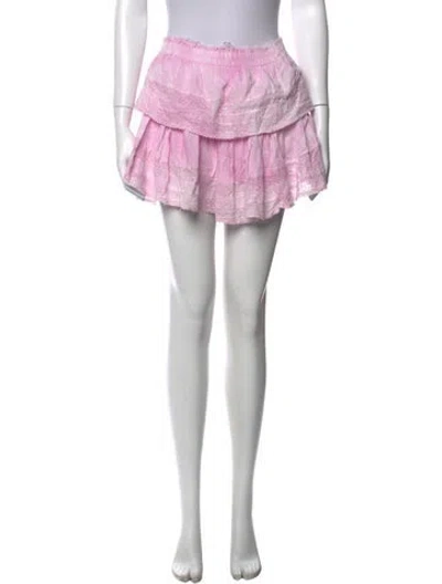 Pre-owned Loveshackfancy Patterned Mini Skirt In Pink