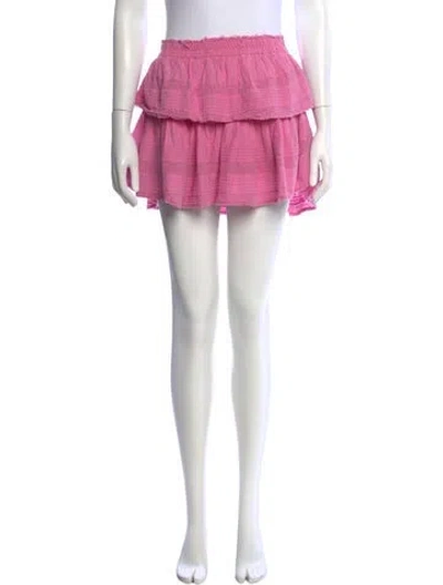 Pre-owned Loveshackfancy Patterned Mini Skirt In Pink