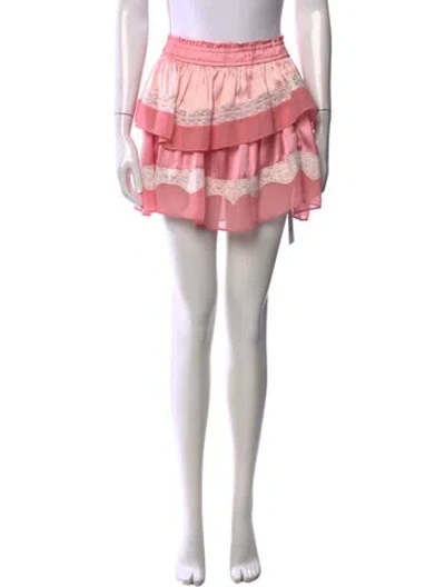 Pre-owned Loveshackfancy Patterned Mini Skirt In Pink