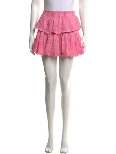 Pre-owned Loveshackfancy Patterned Mini Skirt In Pink