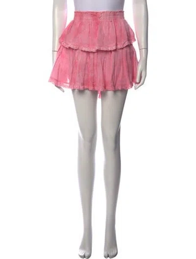 Pre-owned Loveshackfancy Patterned Mini Skirt In Pink