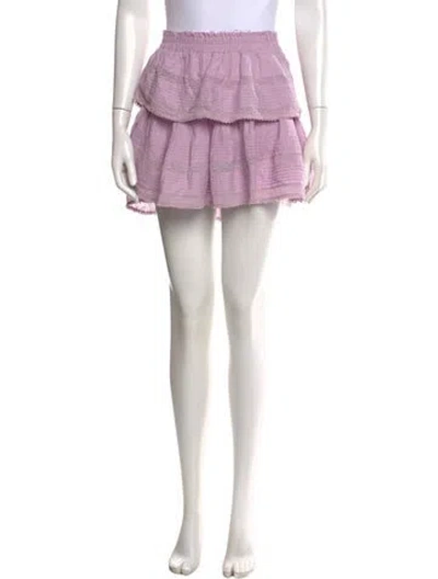 Pre-owned Loveshackfancy Patterned Mini Skirt In Purple